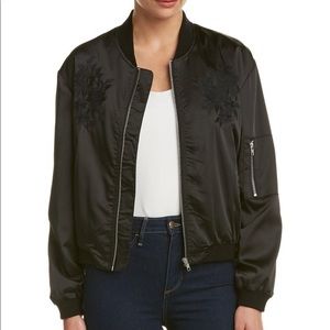 SALE 🔥NWT Lunik Black Embroidered Bomber Jacket